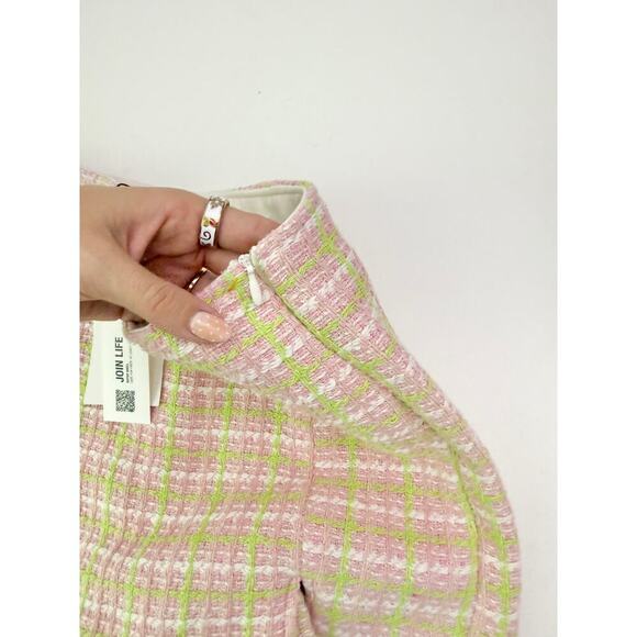 Zara tweed pink and green mini skort - size small - Picture 4 of 6